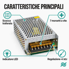 Carica l'immagine nel visualizzatore di Gallery, TEMPO DI SALDI Alimentatore 12V 10A Metallo circa 16x10x4 cm per LED e CCTV