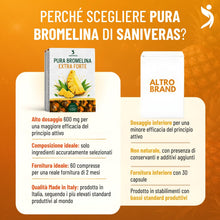 Carica l'immagine nel visualizzatore di Gallery, BROMELINA FORTE 5000+2500 GDU, 60 Cpr, VEGANO, Pura Extra Forte, Made in Italy