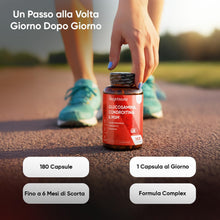Carica l'immagine nel visualizzatore di Gallery, Glucosamina Condroitina MSM, Acido Ialuronico, Vit C e Curcuma, 6 Mesi, Glucosamina Complex, La Vitamina C Contribuisce alla Normale Formazione del Collagene per la Normale Funzione delle Ossa (EFSA)