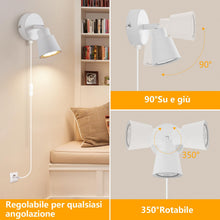 Carica l'immagine nel visualizzatore di Gallery, Applique da Parete con Spina e Cavo GU10 Interno, Bianco