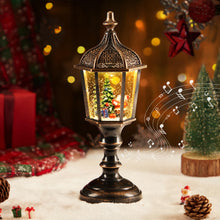 Carica l'immagine nel visualizzatore di Gallery, Auniq Lanterna di Natale a globo di neve con musica, Globo di Neve Natalizio Lanterna Retro Lampione Stradale LED Musicale Babbo Natale e Fiocco di Neve-Lampada di Natali, Luce notturna Natali Regalo
