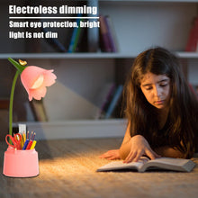 Carica l'immagine nel visualizzatore di Gallery, Vaileal Lampada da Tavolo LED per Bambini: Lampada Dimmerabile con 3 Temperature di Colore, Braccio Flessibile e Sensore