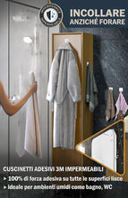 Carica l'immagine nel visualizzatore di Gallery, Menz Portasciugamani senza fori, set da 4 – Porta asciugamani da bagno bianco antiruggine, gancio adesivo in acciaio ino