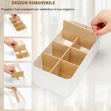 Carica l'immagine nel visualizzatore di Gallery, AiQInu Organizer Scrivania e Portapenne Bianca, Porta Penne per Scrivania con 8 Scomparti Rimovibili, Desk Organizer Ufficio per Telecomando, Conservazione Cosmetici, Accessori Scrivania