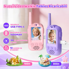 Carica l'immagine nel visualizzatore di Gallery, iKidiki Walkie Talkie Bambini Ricaricabili, Regalo Bambina 3 4 5 6 7 8 Anni Walkie-Talkie per Bambini con Video Giocatto