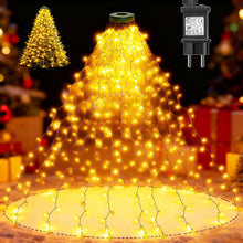 Carica l'immagine nel visualizzatore di Gallery, Dekofun Luci Albero di Natale 400 LED 2Mx16 Fili Mantello Luci Albero di Natalizie con Anello, 8 Modalità Luce Alberi di Natale a Cascata Impermeabile Catena Luminosa Natalizi per Interno Esterno