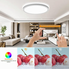 Carica l'immagine nel visualizzatore di Gallery, LEZOE Plafoniera LED Soffitto Dimmerabile con Telecomando, 18W 1800LM Lampada da Soffitto 3000K-6500K Plafoniera Bagno 2