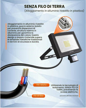 Carica l'immagine nel visualizzatore di Gallery, MEIKEE 30 W - Proiettore LED con sensore di movimento, 30 s 2820 lm, bianco freddo, 6500 K, IP66, impermeabile, illumina