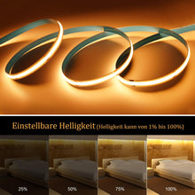 Carica l'immagine nel visualizzatore di Gallery, Striscia LED WIFI COB da 5 m, luce bianca calda, 24 V, 3000 K, COB LED, luce bianca calda, dimmerabile, ad alta luminosi