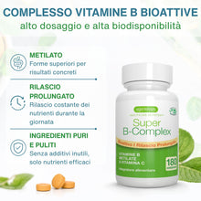 Carica l'immagine nel visualizzatore di Gallery, Igennus Super B Complex - Complesso Vitamina B Metilato, 180 Compresse