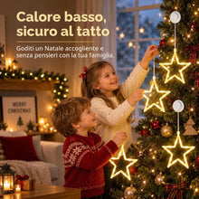 Carica l'immagine nel visualizzatore di Gallery, Stelle decorative natalizie a LED, 3 pezzi, bianco caldo
