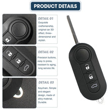 Carica l'immagine nel visualizzatore di Gallery, Guscio Chiave Auto Compatibile con Fiat 500L 500C 500 Ducato Doblo Grande Punto Evo Panda Bravo Lancia Delta Fiorino Qub