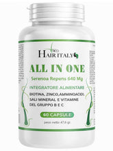 Carica l'immagine nel visualizzatore di Gallery, ALL IN ONE, Integratore capelli uomo - Vitamine capelli con Serenoa Repens 640 mg e Biotina alta titolazione - Zinco, Se