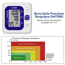 Carica l'immagine nel visualizzatore di Gallery, GPZON Misuratore di Pressione Braccio bracciale Macchina per polsini BP,Accurato kit automatico per alta pressione sanguigna con polsino largo 22-40 cm