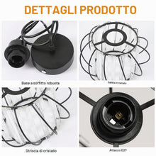 Carica l'immagine nel visualizzatore di Gallery, DELIPOP Lampada a Sospensione Cristallo Moderno, Plafoniera E27 Nero