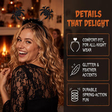 Carica l'immagine nel visualizzatore di Gallery, Fasce per Capelli di Halloween 5Pezzi Copricapo di Halloween Ragno Web