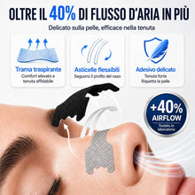 Carica l'immagine nel visualizzatore di Gallery, 60pz Cerotti Nasali Antirussamento per Sport, Respira Bene, Dormire Meglio, Tenuta Forte, Asticelle Rinforzate, Antisudo