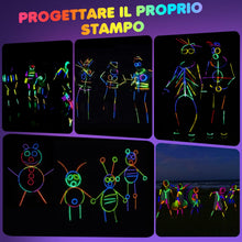 Carica l'immagine nel visualizzatore di Gallery, Ziitty Braccialetti Luminosi Fluorescenti , 7 colori Fluo Party Kit Bambini Adulti Starlight 100 Glow Sticks e Connettori per Bracciali Occhiali Gadget per Comleanno Feste Carnevale Capodanno Pasqua
