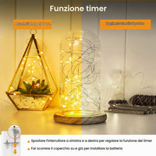 Carica l'immagine nel visualizzatore di Gallery, litogo Piccola catena di luci a batteria con timer, 2 m, 20 LED, filo di rame, per feste, Natale, Halloween, matrimonio,