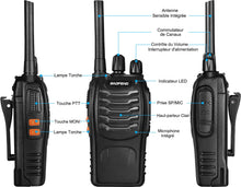 Carica l'immagine nel visualizzatore di Gallery, Baofeng - Walkie a lungo raggio ricaricabile professionale a 16 canali PMR Walkie-Walkie Radio, con auricolare, caricatore USB, batteria (1 paio)