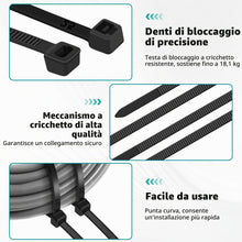 Carica l'immagine nel visualizzatore di Gallery, 1200 Pezzi Fascette Plastica, 100/150/200/250mm Fascette Elettricista, Fascette Nere Resistente Allatemperature, Resiste