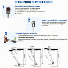 Carica l'immagine nel visualizzatore di Gallery, EVOTRADE Kit Ricambio Universale Pistoni a Gas 100N con Piastre di Montaggio e Viti, Lunghezza 265mm, Molle a Gas per An