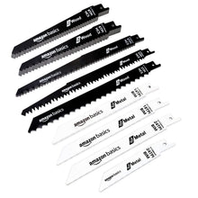 Carica l'immagine nel visualizzatore di Gallery, Amazon Basics Set di lame per sega a gattuccio, con tasca organizer, 32 unità, Bianco e Nero