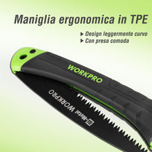 Carica l'immagine nel visualizzatore di Gallery, WORKPRO Seghe da Potatura 180mm, Seghe a Mano con Chiusura di Sicurezza