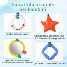 Carica l'immagine nel visualizzatore di Gallery, Vicloon Giocattolo per Passeggino, Giocattolo a Spirale per Culla con Sonagli, Specchio e Massaggiagengive, Passeggino E