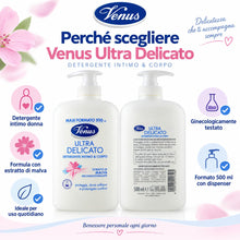 Carica l'immagine nel visualizzatore di Gallery, Venus - Detergente Intimo Ultra Delicato con Estratto di Malva 500 ml