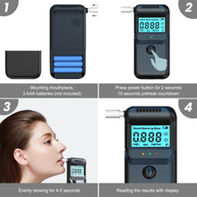 Carica l'immagine nel visualizzatore di Gallery, Hazxh Etilometro Portatile Certificato per Alcol Test, Misuratore di Alcol Professionale Digitale, Sensore Semiconduttore, Display LCDigitale, Misurazione Rapida e Accurata, con 20 Beccucci
