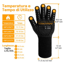 Carica l'immagine nel visualizzatore di Gallery, Reinalin Guanti da Barbecue Resistenti al Calore 500°C, Guanti da Forno BBQ