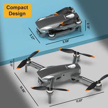 Carica l'immagine nel visualizzatore di Gallery, Drone con Telecamera 1080P, RC Quadcopter Pieghevole Drone per Bambini &amp; Adulti, Motore Brushless, Decollo e Atterraggio Unico Tasto, 2 Batterie, Regalo di Gioco per Ragazzi e Ragazze (Black)
