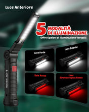 Carica l'immagine nel visualizzatore di Gallery, Coquimbo Regalo Uomo Torcia LED Lampada da Lavoro USB Ricaricabile COB Lampade di Ispezione Pieghevole con Base Magnetic