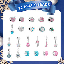 Carica l'immagine nel visualizzatore di Gallery, Calendario Avvento Braccialetti 2024, Calendario Avvento Gioielli 24 Giorni di Natale Conto Alla Rovescia Calendario Dell'avvento Fai da te Bracciale Fare Kit 22 Perline con Ciondoli 2 Braccialetti