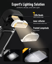 Carica l'immagine nel visualizzatore di Gallery, HIONXMGA Luce per Lettura Libri a Letto,Luce da Lettura a LED portatile con clip,3 Colori ambra e regolazione continua d