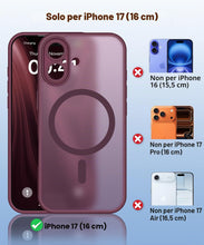 Carica l'immagine nel visualizzatore di Gallery, Cover per iPhone 17 con Pellicola Vetro Temperato, Compatibile con MagSafe, Custodia Antiurto Traslucido Opaco PC Silico
