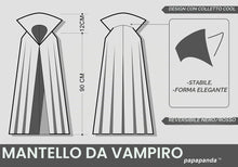 Carica l'immagine nel visualizzatore di Gallery, papapanda Vampiro Bambini Collo Alto Mantello Rosso Nero