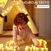 Carica l'immagine nel visualizzatore di Gallery, Bigzom 100LEDs Catena Luminosa Interno, 11M Indoor Decoration USB Luce di stringa bianca calda, 8 modalità e funzione ti