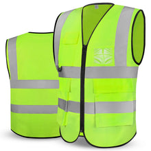 Carica l'immagine nel visualizzatore di Gallery, Adiwo Gilet di Sicurezza Riflettente, Alta Visibilità Giacca da Lavoro Riflettente con Tasche e Cerniera per Lavori all'