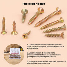 Carica l'immagine nel visualizzatore di Gallery, MXTIMWAN 360 pezzi Kit Assortimento Viti Autofilettanti, Viti per Legno Testa Svasata Croce, Kit di Viti per Legno, Viti