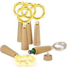 Carica l'immagine nel visualizzatore di Gallery, Ymenow Luci LED a Batteria, 6 pezzi 2M 20 LED filo di rame lucine per bottiglie di vino luci per bottiglie di vino con t