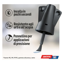 Carica l&#39;immagine nel visualizzatore di Gallery, Loctite Super Attak Brush, Colla Liquida Trasparente con pennello, Super colla per applicazioni precise, Colla per legno, gomma, metallo, ceramica, legno, cuoio e pelle, 1x5g