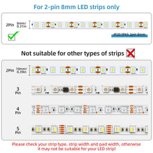 Carica l'immagine nel visualizzatore di Gallery, Kit di Connettori a Monocolore Striscia LED 2 Pin 8mm