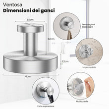 Carica l'immagine nel visualizzatore di Gallery, 4 pezzi gancio a ventosa per cucina e bagno, riutilizzabile porta asciugamano a ventosa, senza forcella, ganci da parete