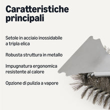 Carica l'immagine nel visualizzatore di Gallery, Amazon Basics, Raschietto e Spazzola per Griglie, Argento, 1 Pezzo