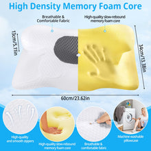 Carica l'immagine nel visualizzatore di Gallery, TEGOVE Cuscino Cervicale Per Dormire,Cuscino in Memory Foam Ortopedico Cervicale per Dolore al Collo Cuscino Ergonomico per Migliorare La Qualità Del Sonno,60 X 34 X 13CM
