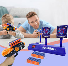 Carica l'immagine nel visualizzatore di Gallery, FOR21JOYS Pistola giocattolo e bersaglio per nerf, bersaglio con pistola e 60 freccette, regalo di compleanno, giocattolo per 6, 7, 8, 9, 10 anni