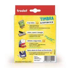 Carica l'immagine nel visualizzatore di Gallery, Trodat Timbra &amp; Attacca, Set Componibile per Tessuti, Serie di Caratteri e Numeri, Pinzetta, Etichette e Nastro Termoadesivo, per Contrassegnare Vestiti e Oggetti