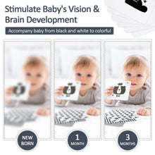 Carica l'immagine nel visualizzatore di Gallery, Joyreal Giochi Neonato 0-12 Mesi - Giochi Spirale Passeggino, Stoffa Libro Bianco e Nero Neonati, Sonaglio Sensoriali Montessori Regalo